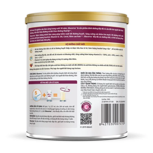Sữa Glucerna 400g giúp cho người tiểu đường ổn định đường huyết
