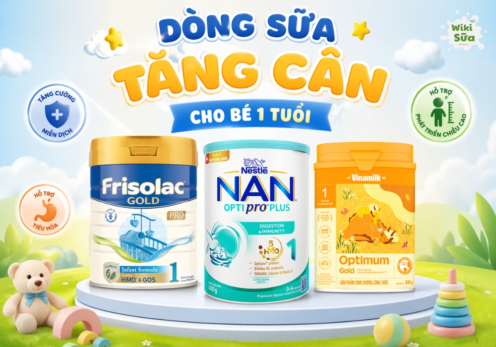 Tham khảo các dòng sữa tăng cân cho bé 1 tuôi