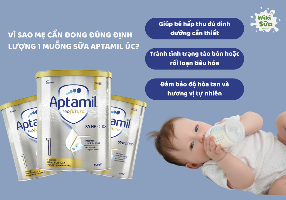 Đong đúng định lượng sữa Aptamil để bé hấp thu trọn dưỡng chất