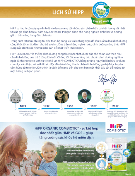 Lịch sử hình thành Sữa HiPP Organic Combiotic