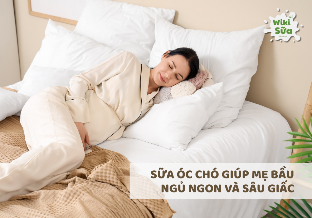 Uống sữa óc chó giúp mẹ bầu ngủ ngon và sâu hơn.
