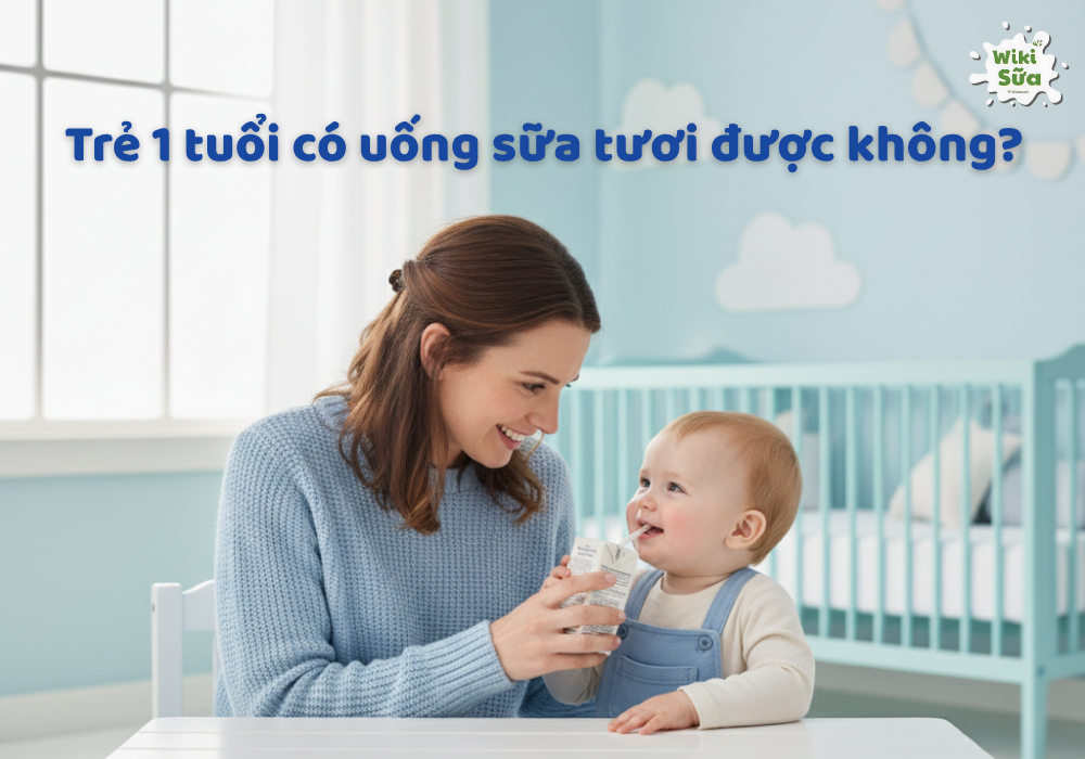 bé 1 tuổi uống sữa tươi được không