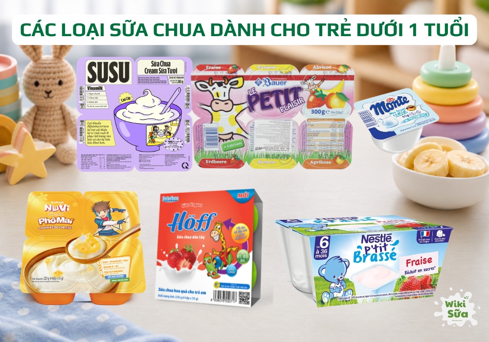 các loại sữa chua dành cho trẻ dưới 1 tuổi