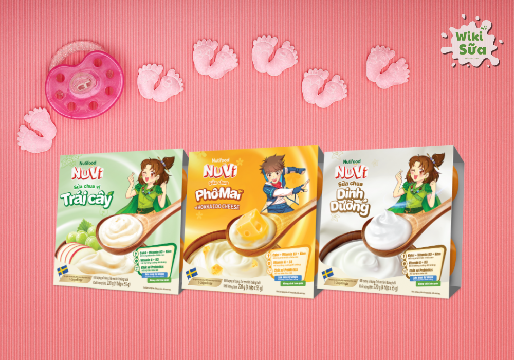 Sữa chua Nutifood Nuvi nhiều vị cho trẻ ăn dặm
