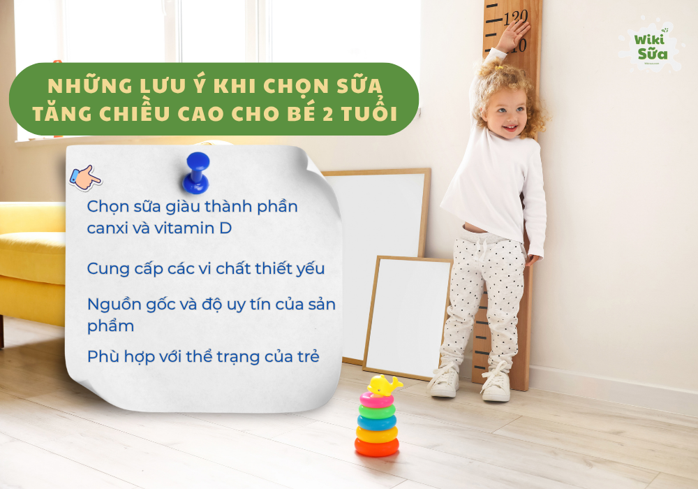 Lưu ý khi chọn sữa tăng chiều cao cho bé 2 tuổi