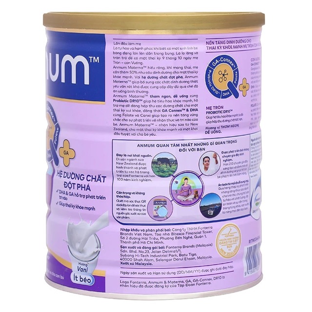 Sữa bầu Anmum hương vani lon 800g