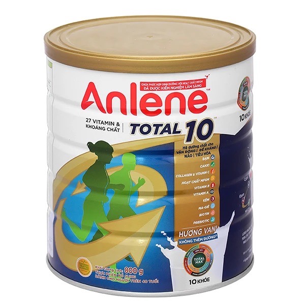 Sữa bột cho người lớn Anlene Total 10 hương vani 800g
