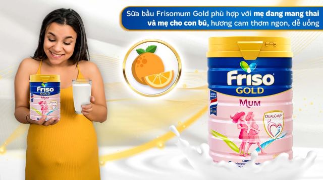 Sữa bột Frisomum gold hương cam cho mẹ