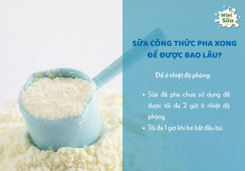 sữa công thức pha xong để ngoài được bao lâu