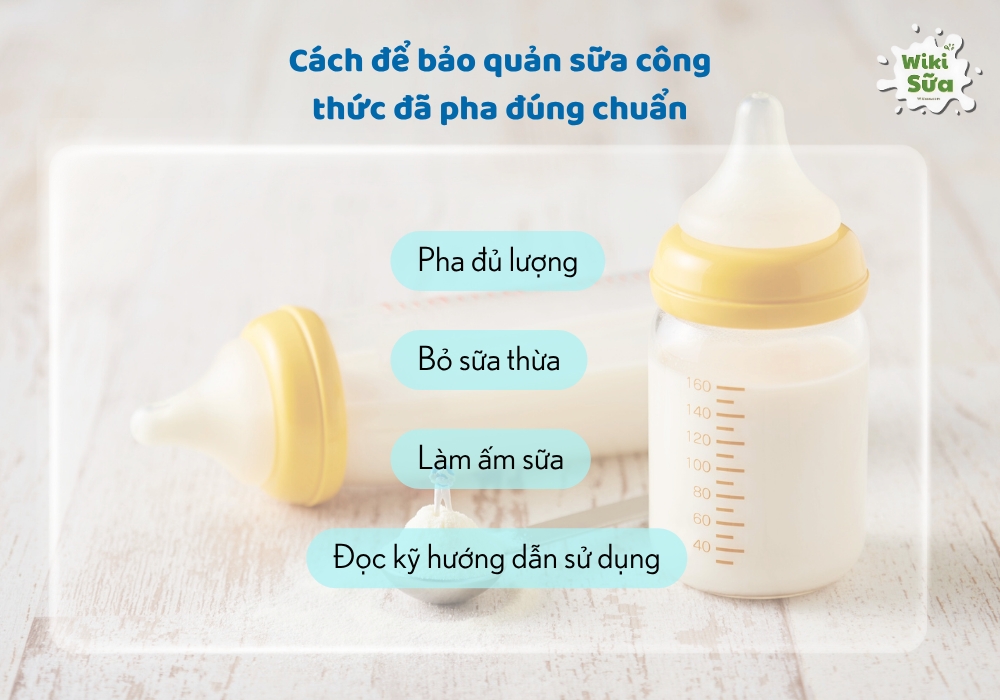 Cách bảo quản sữa công thức đã pha đúng chuẩn