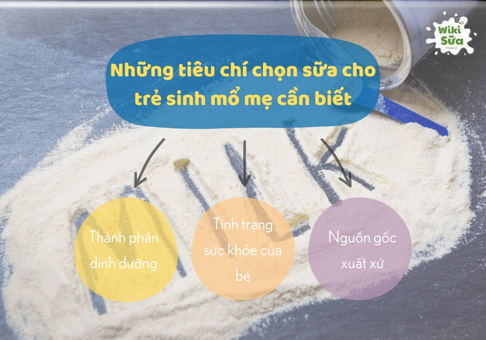 Tiêu chí chọn sữa cho trẻ sinh mổ 