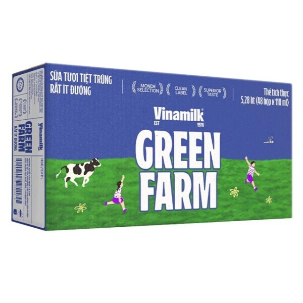 Sữa tươi tiệt trùng Vinamilk Green Farm ít đường cho trẻ từ 1 tuổi