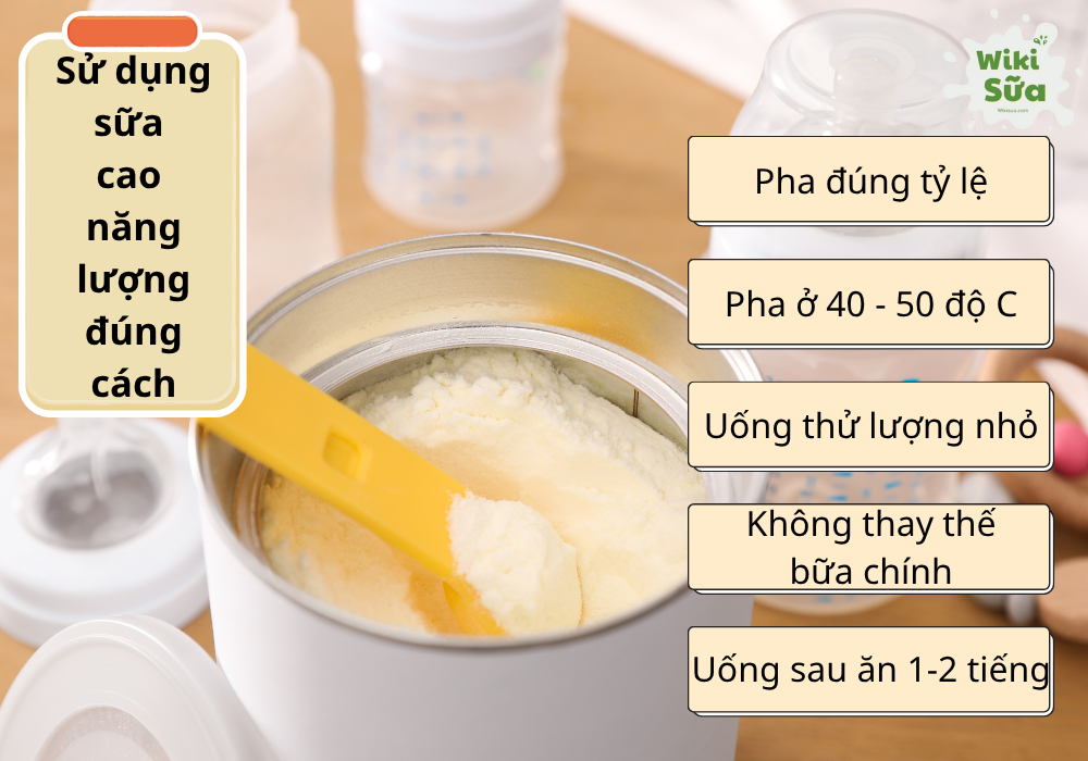 Hướng dẫn sử dụng sữa cao năng lượng đúng cách cho bé