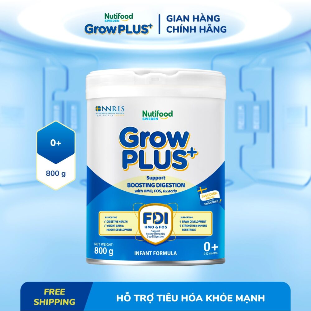 Sữa bột Nutifood GrowPLUS+ Tiêu Hóa (0-12 tháng tuổi) Lon 800g