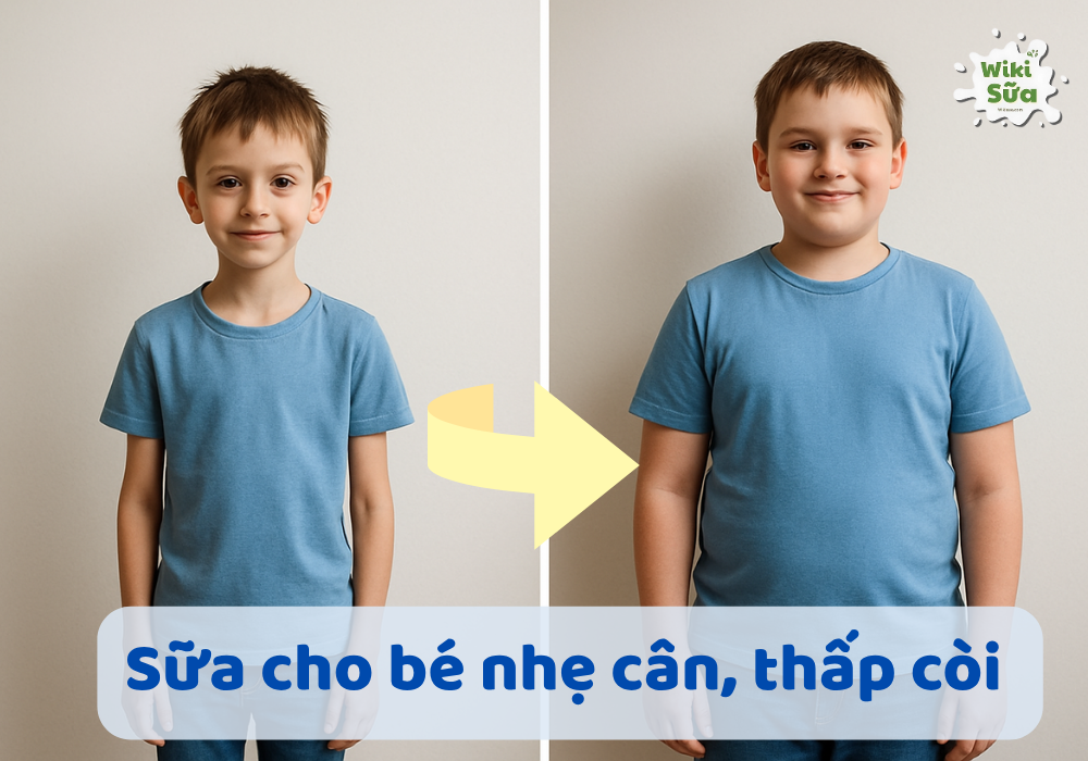 Sữa cho bé nhẹ cân thấp còi