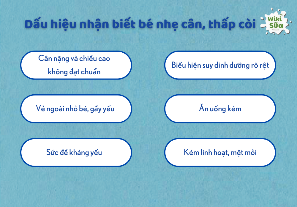 Dấu hiệu nhận biết bé nhẹ cân thấp còi