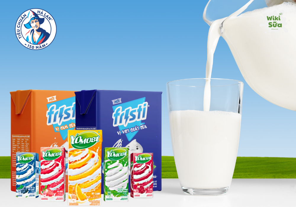 Sản phẩm sữa chua uống Fristi và Yomost đa dạng vị dễ uống