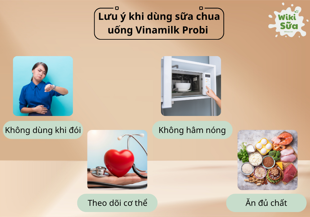 Lưu ý khi dùng sữa chua uống Vinamilk Probi để đạt được hiệu quả tốt nhất