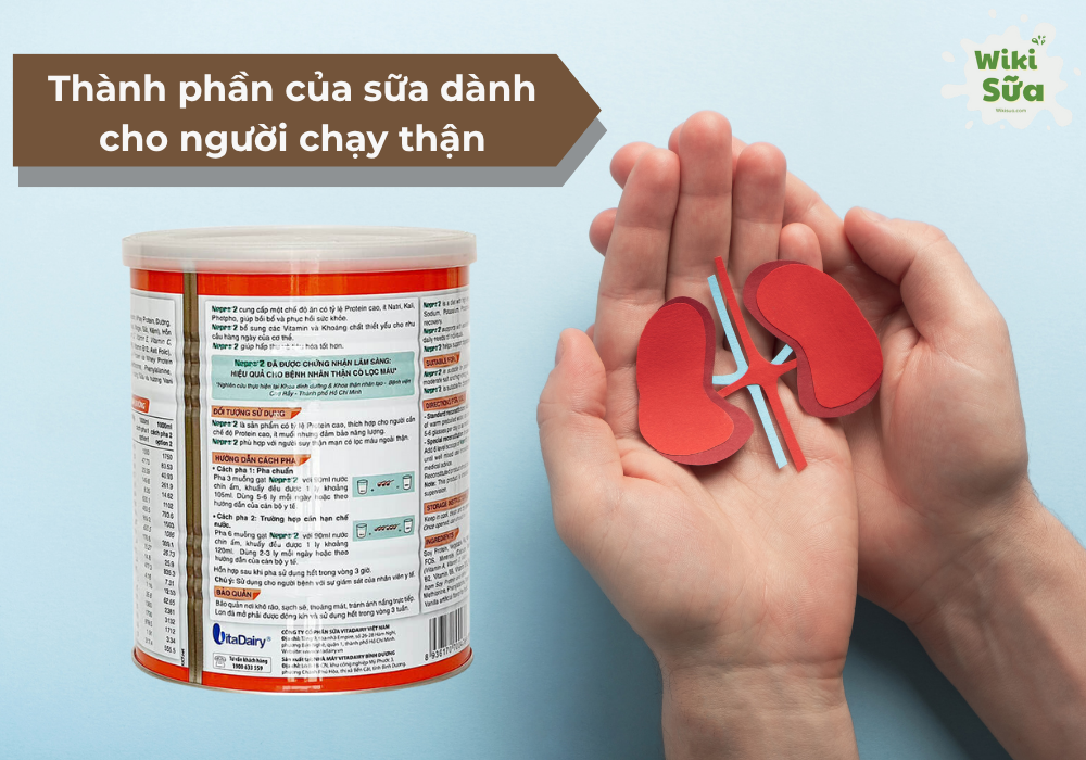 Thành phần của sữa dành cho người chạy thận