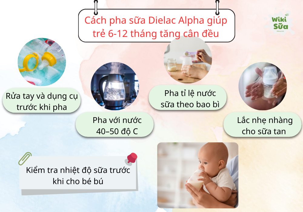 Pha sữa Dielac Alpha đúng cách giúp bé hấp thu tốt và tránh bị táo bón