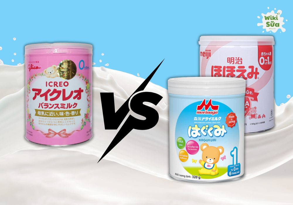 So sánh khả năng tăng cân của sữa Nhật Glico, Meiji và Morinaga