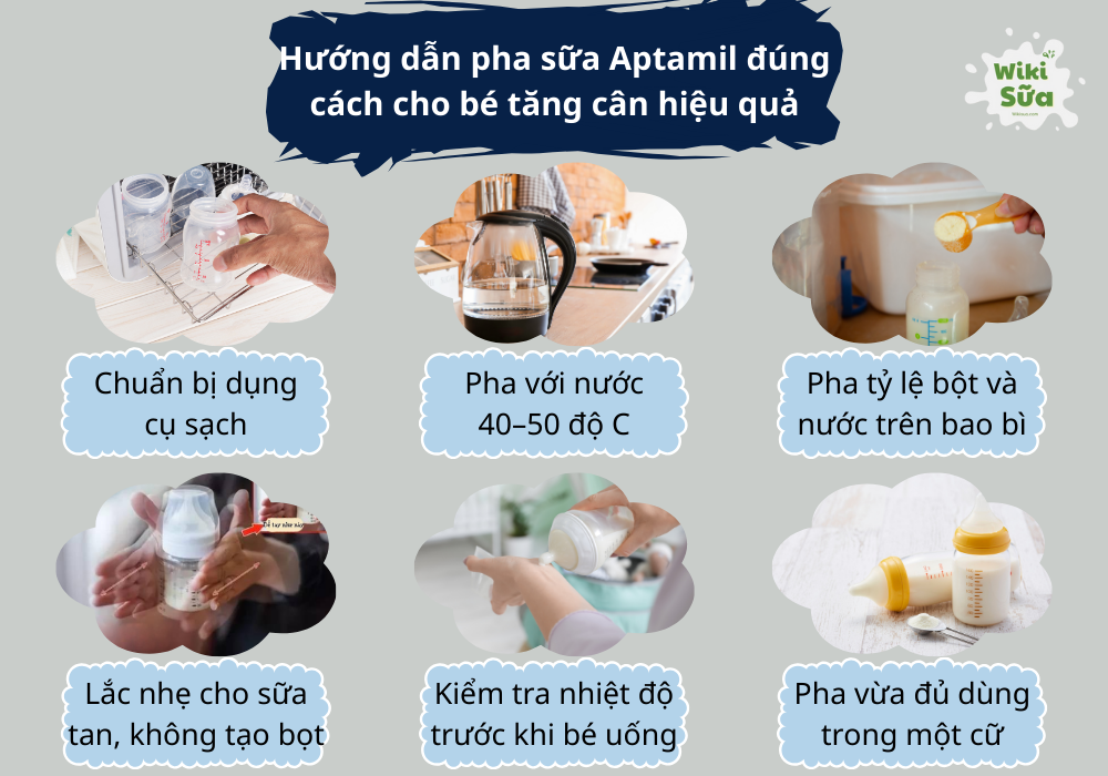 Các bước pha sữa Glico giúp giữ trọn vẹn dưỡng chất 
