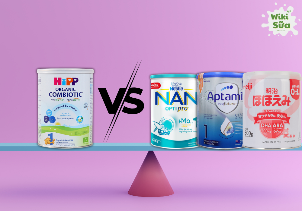 So sánh sữa HiPP với các dòng sản phẩm khác cho bé 0-6 tháng tuổi 