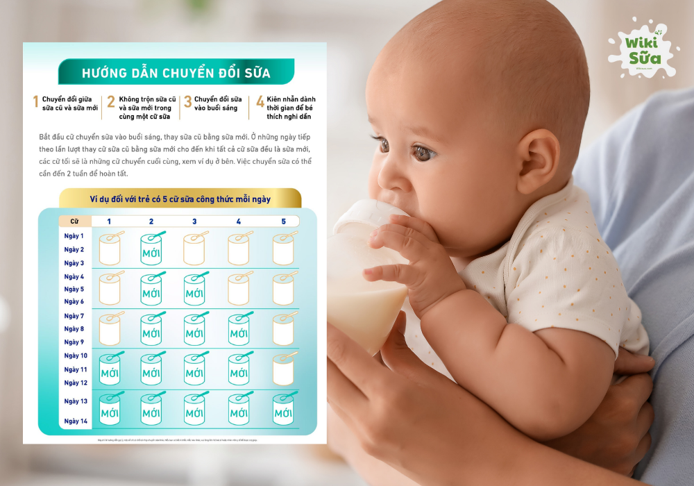 Mẹ lưu ý khi chuyển đổi sữa cho bé 