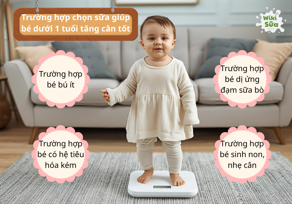 Trường hợp chọn sữa giúp bé dưới 1 tuổi tăng cân tốt
