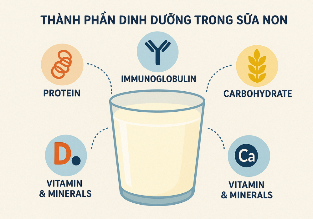 Thành phần dinh dưỡng trong sữa non hỗ trợ tăng cân