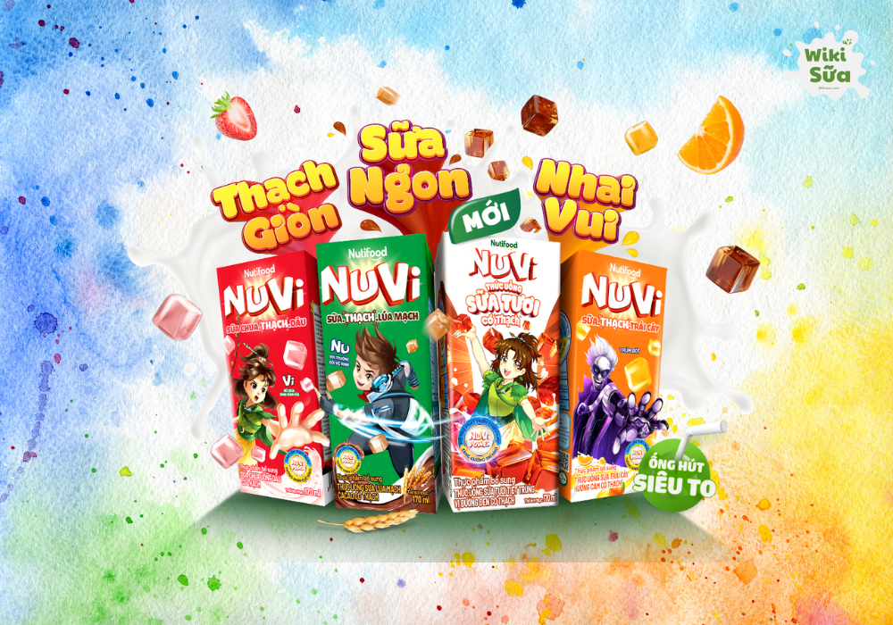 Sản phẩm sữa nước tiện lợi Nuvi trái cây cho trẻ học đường