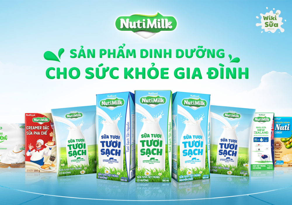 Các dòng sữa tươi Nutimilk 