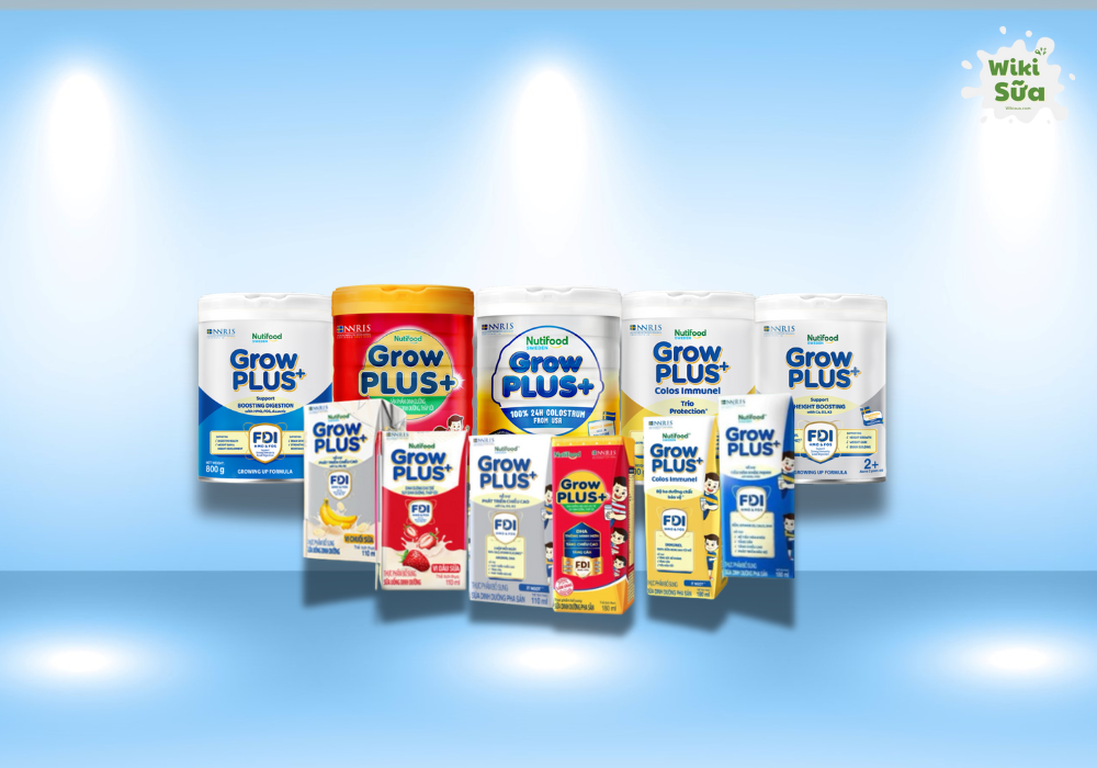 Sữa Nutifood GrowPLUS+ cho trẻ suy dinh dưỡng dạng bột và loại pha sẵn 