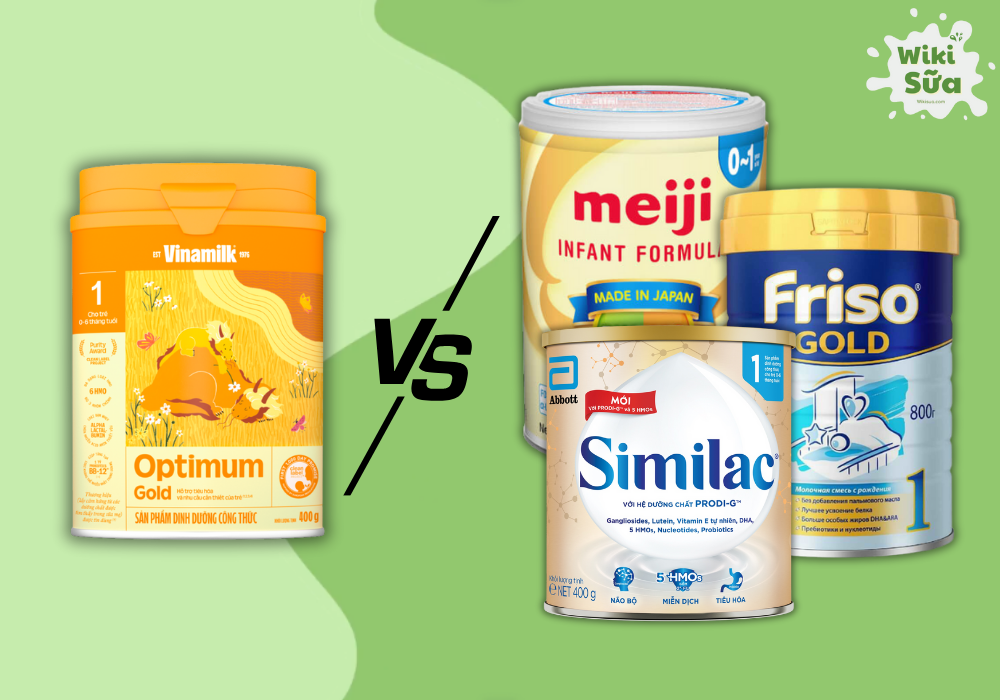 So sánh sữa Optimum Gold số 1 với các dòng sữa khác cùng phân khúc