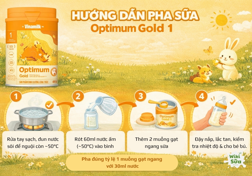 Hướng dẫn cách sử dụng sữa Optimum Gold 1