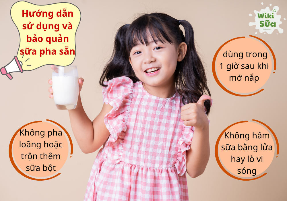 Hướng dẫn sử dụng và bảo quản sữa pha sẵn cho bé 1 tuổi đúng cách