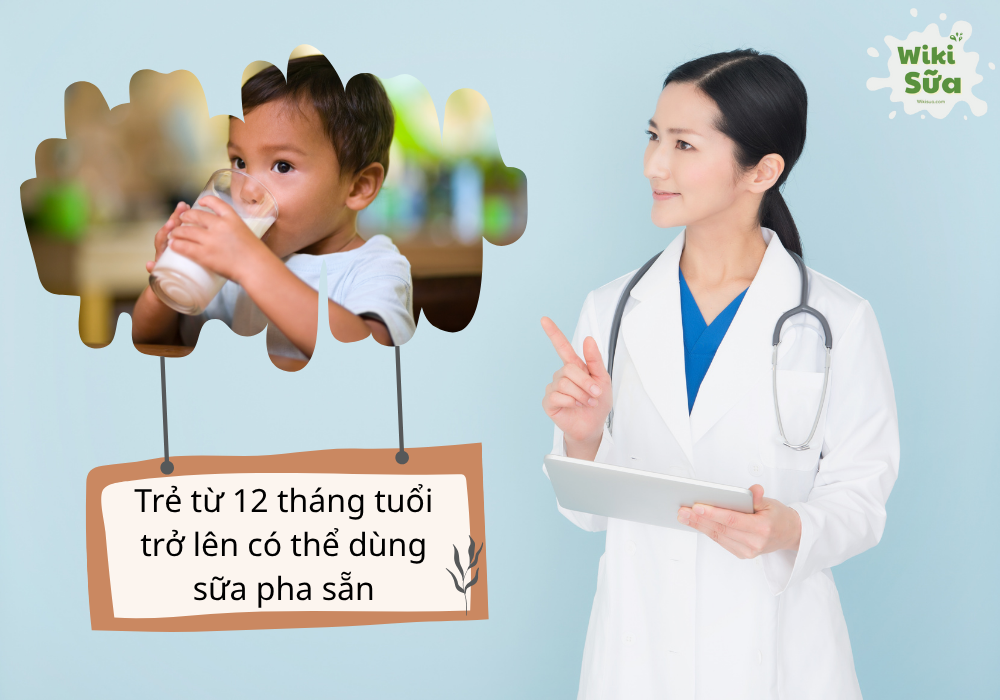 Bé 1 tuổi có thể uống sữa pha sẵn