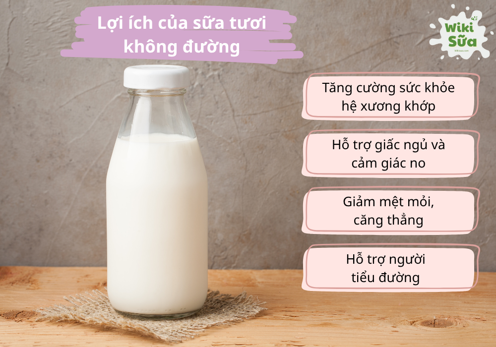 Lợi ích bổ sung của sữa tươi không đường 