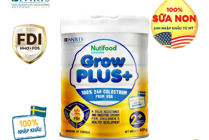 Sữa Nutifood GrowPLUS+ Sữa Non Vàng 2+ lon 800g (trên 2 tuổi)