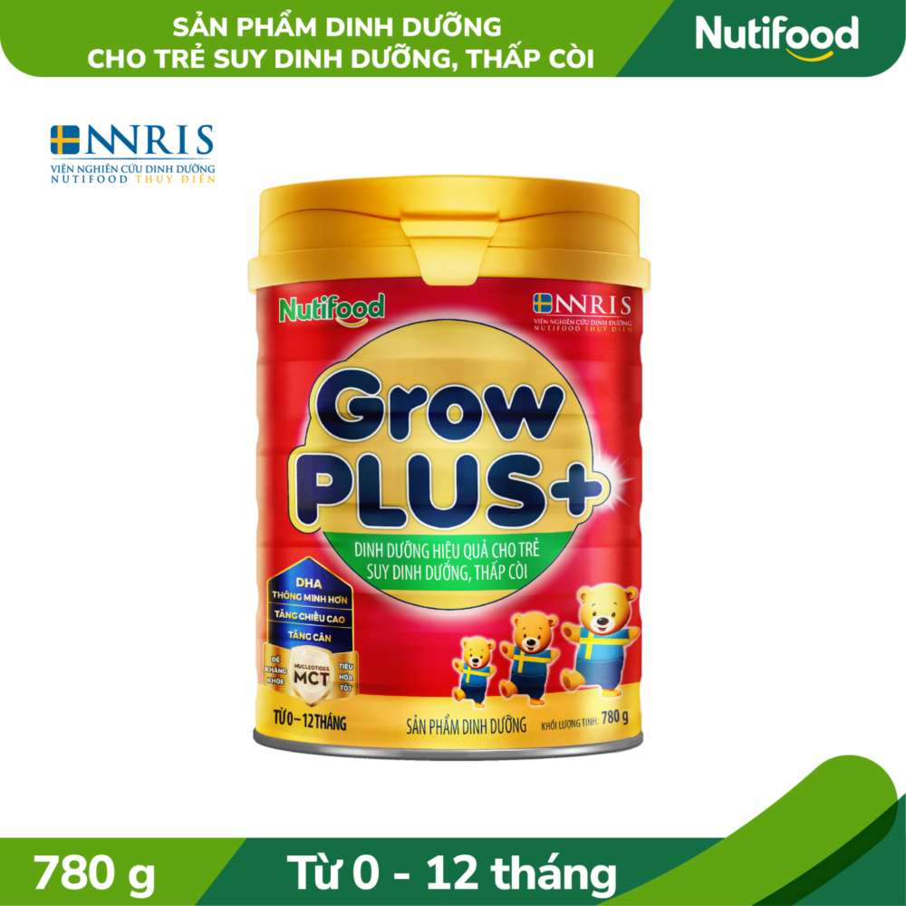 Sữa Bột Nutifood GrowPLUS+ Suy Dinh Dưỡng 0-12 tháng lon 780g
