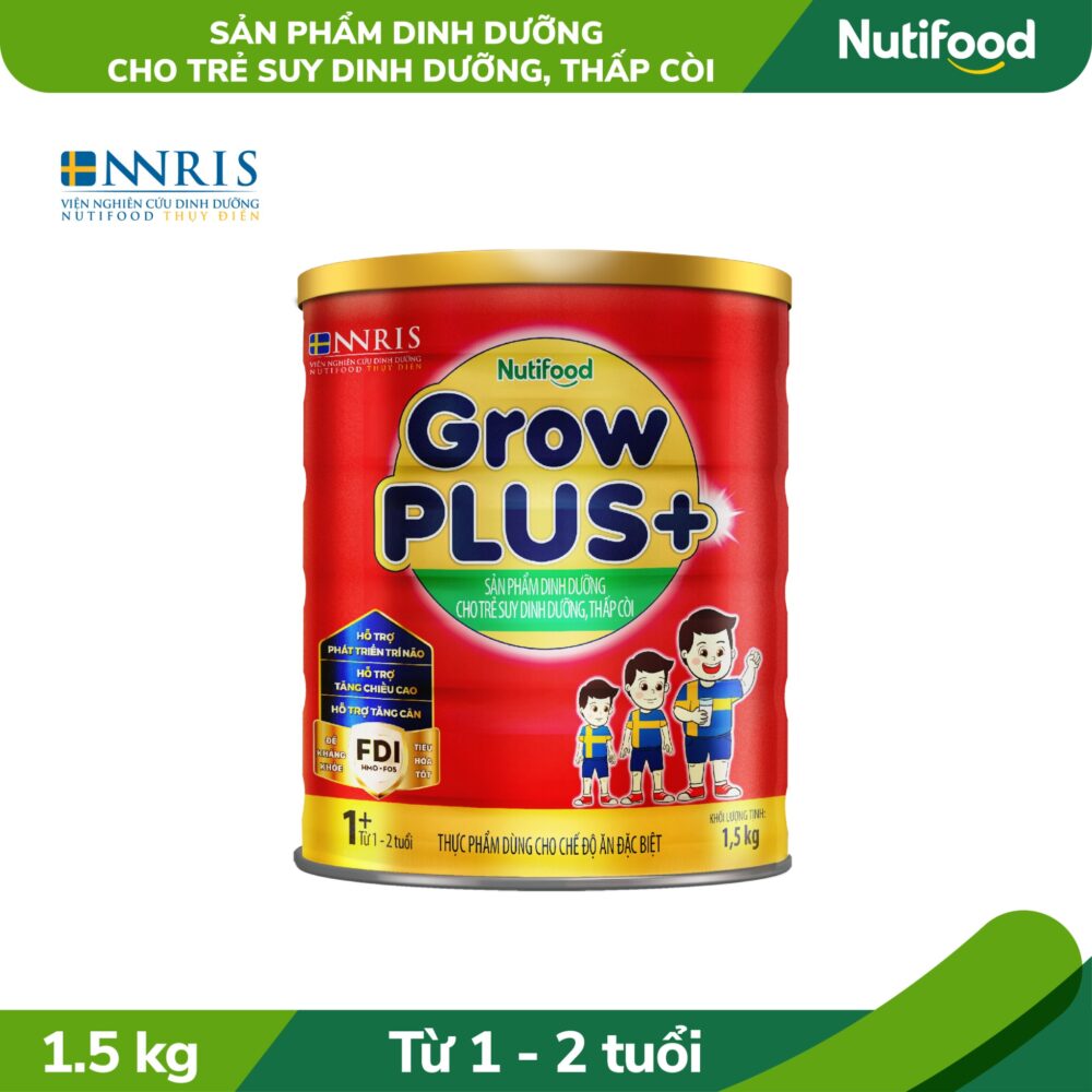 Sữa bột Nutifood GrowPLUS+ Suy Dinh Dưỡng trên 1 tuổi lon 1.5kg