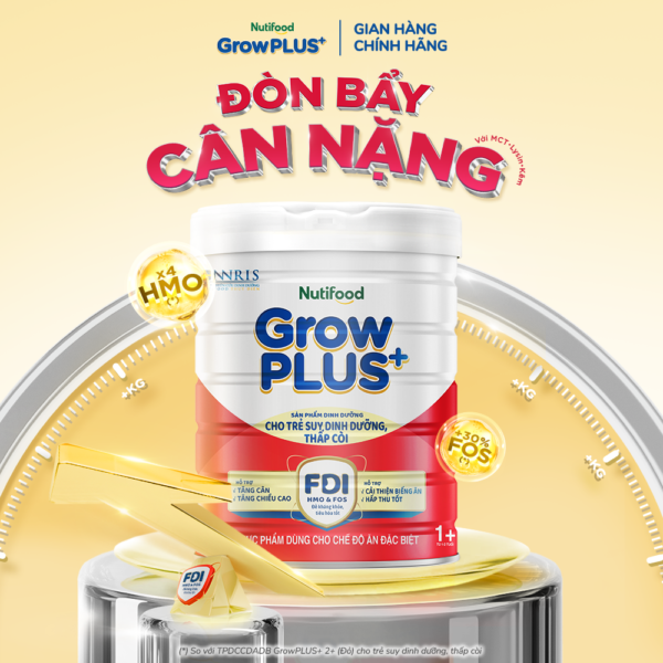 sữa bột Nutifood GrowPLUS+ Suy Dinh Dưỡng trên 1 tuổi – lon 850g