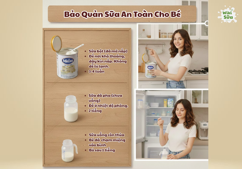 Bảo quản sữa cho trẻ đúng cách 