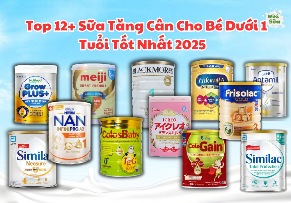các loại sữa giúp bé tăng cân dưới 1 tuổi
