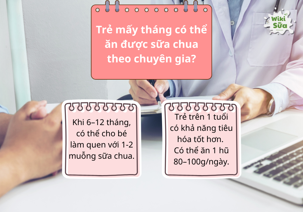Theo khuyến nghị của chuyên gia, trẻ trên 6 tháng có thể ăn sữa chua