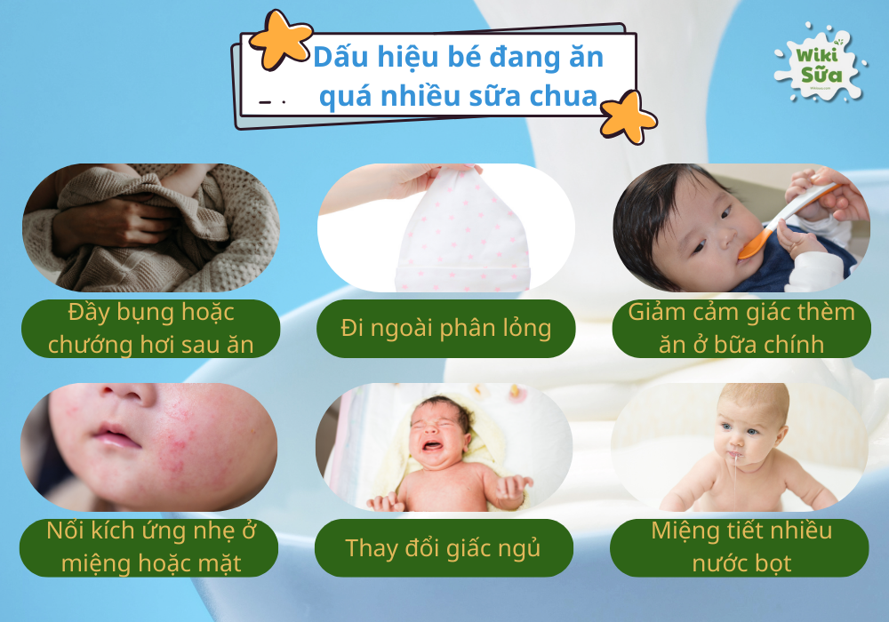 Dấu hiệu bé đang ăn quá nhiều sữa chua