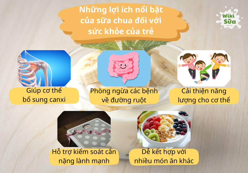 Những lợi ích nổi bật của sữa chua đối với sức khỏe của trẻ