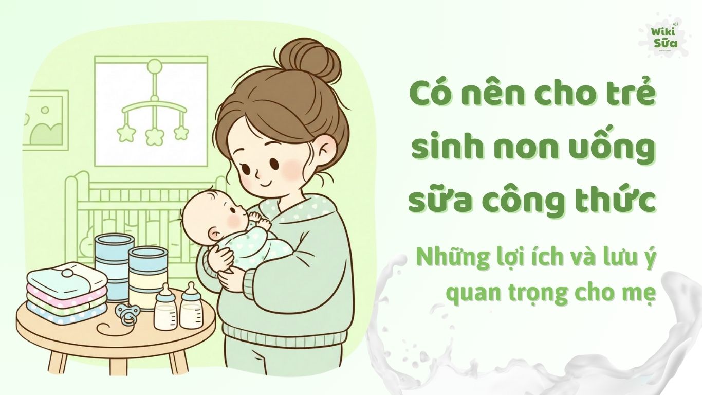 Hình minh hoạ về có nên cho trẻ sinh non uống sữa công thức