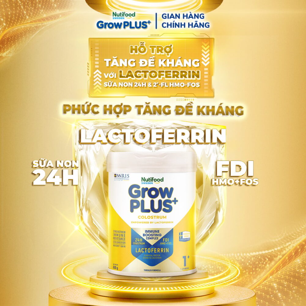 Sữa Bột Nutifood GrowPLUS+ Colostrum Lactoferrin 1+ 800g