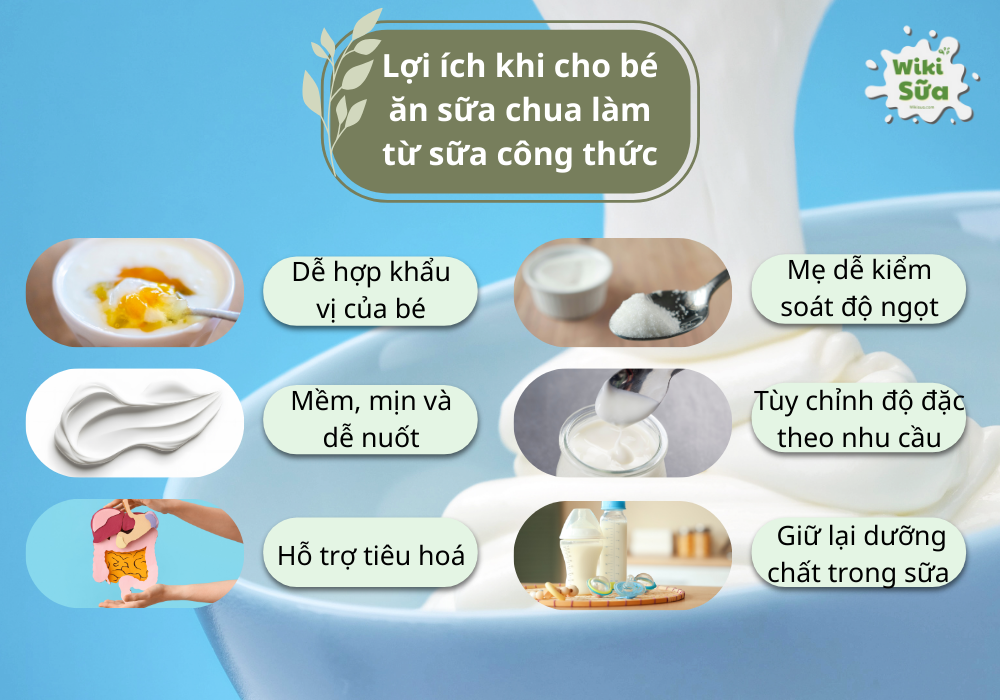 Lợi ích khi cho bé ăn sữa chua làm từ sữa công thức
